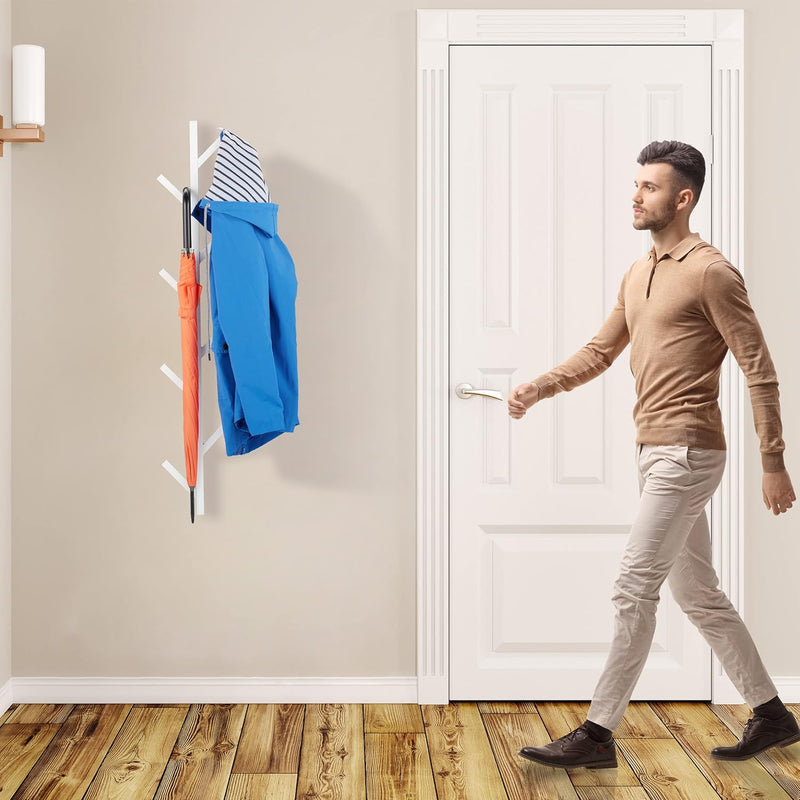 Coat Rack 8 Hooks Wall-Mounted Modern for Hats