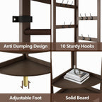 Coat Rack Bamboo Hall Tree Entryway Shoe Bench