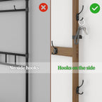 Coat Rack Bamboo Hall Tree Entryway Shoe Bench