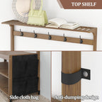 Coat Rack Bamboo Hall Tree Entryway Shoe Bench