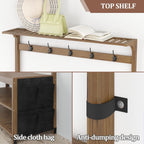Coat Rack Bamboo Hall Tree Entryway Shoe Bench
