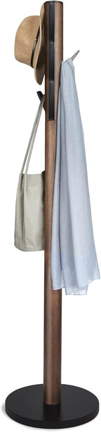 Coat Rack Flip Down Clothing 9 Hooks Natural