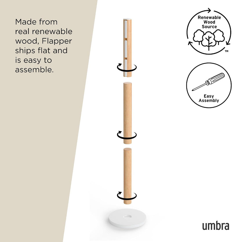 Coat Rack Flip Down Clothing 9 Hooks Natural