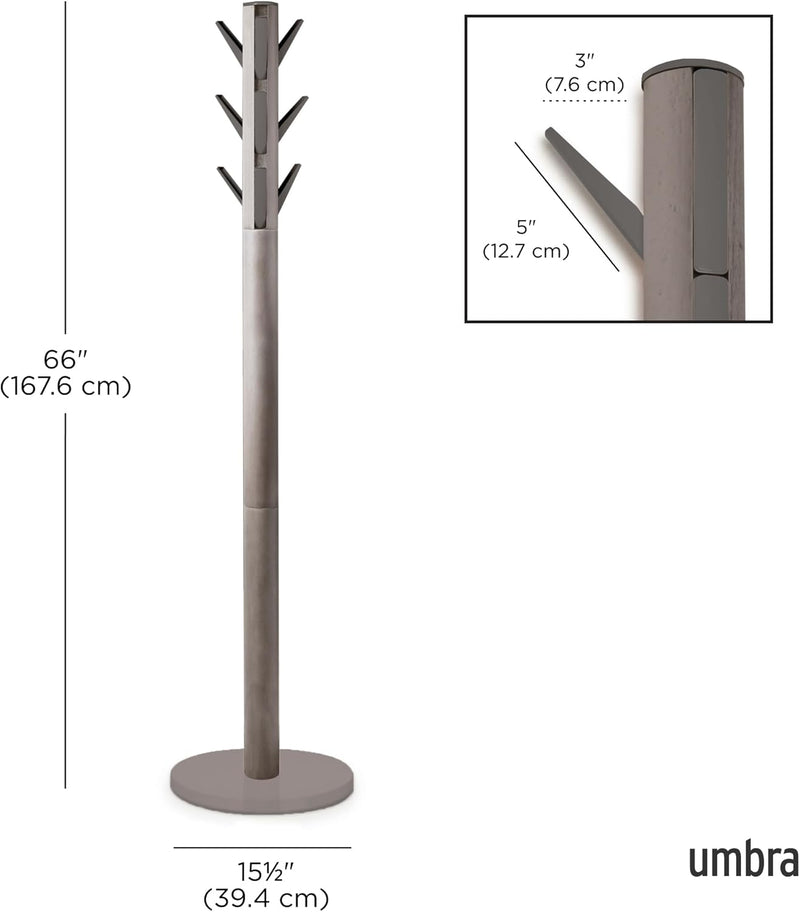 Coat Rack Flip Down Clothing 9 Hooks Natural