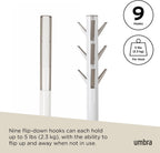 Coat Rack Flip Down Clothing 9 Hooks Natural
