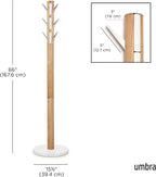 Coat Rack Flip Down Clothing 9 Hooks Natural