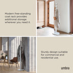 Coat Rack Flip Down Clothing 9 Hooks Natural