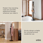 Coat Rack Flip Down Clothing 9 Hooks Natural