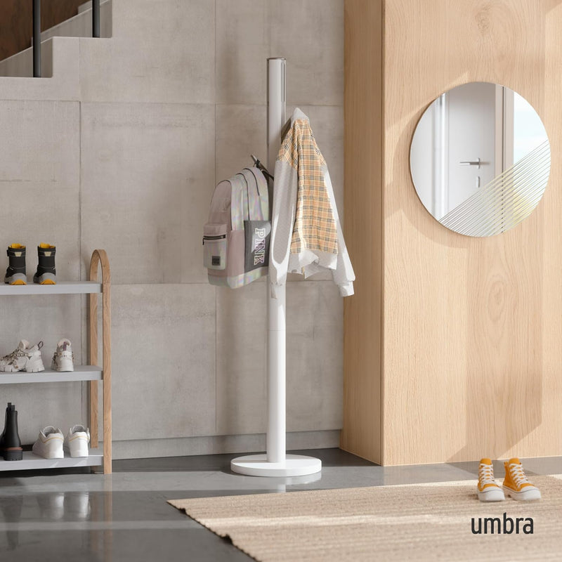 Coat Rack Flip Down Clothing 9 Hooks Natural