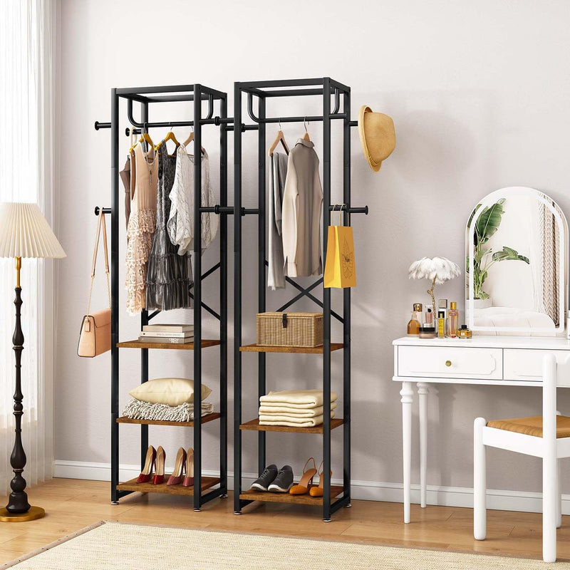 Coat Rack Stand on Wheels with 6 Hooks