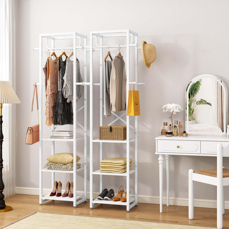 Coat Rack Stand on Wheels with 6 Hooks