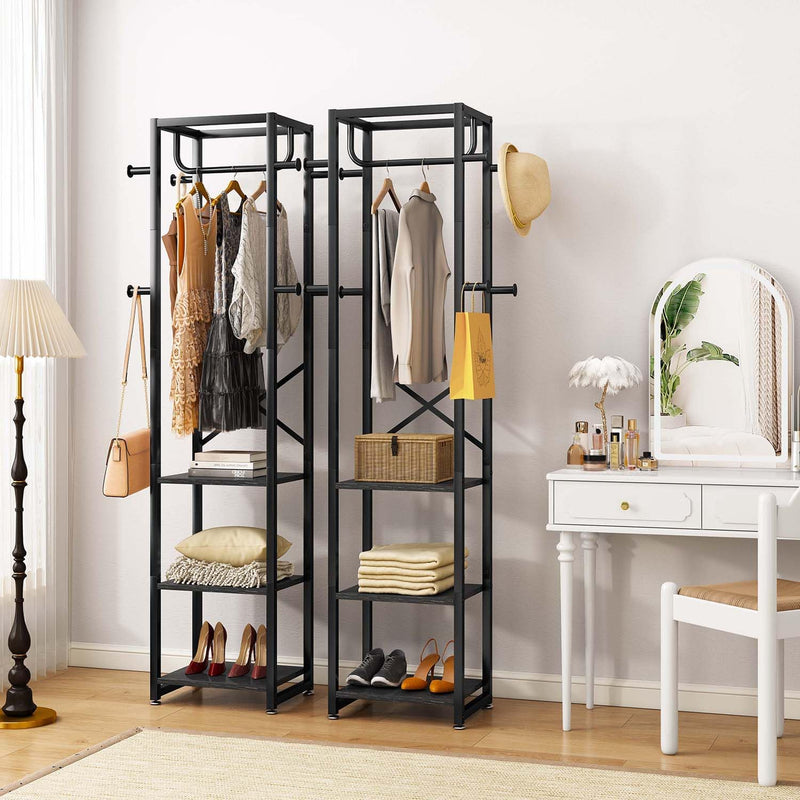 Coat Rack Stand on Wheels with 6 Hooks