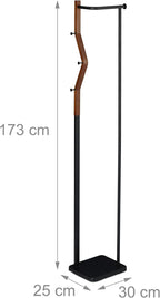Coat Rack Metal Wood Modern Design 3 Hooks