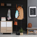 Coat Rack Metal Wood Modern Design 3 Hooks