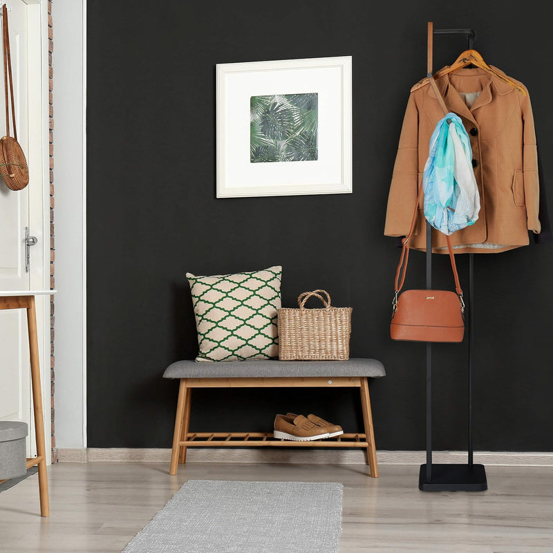 Coat Rack Metal Wood Modern Design 3 Hooks