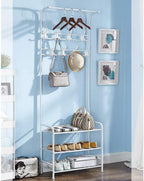 Coat Rack Shoe Bench with 8