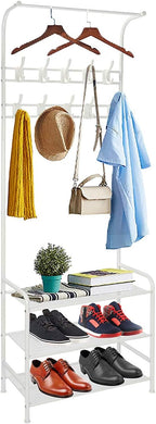 Coat Rack Shoe Bench with 8