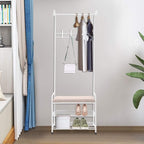 Coat Rack Shoe Bench with 8