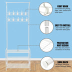 Coat Rack Shoe Bench with 8