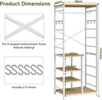 Coat Rack Stand on Wheels with 6 Hooks