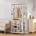 Coat Rack Stand on Wheels with 6 Hooks