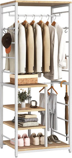 Coat Rack Stand on Wheels with 6 Hooks