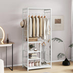 Coat Rack Stand on Wheels with 6 Hooks