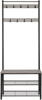 Coat Rack Stand Shoe Clothes Storage Bench