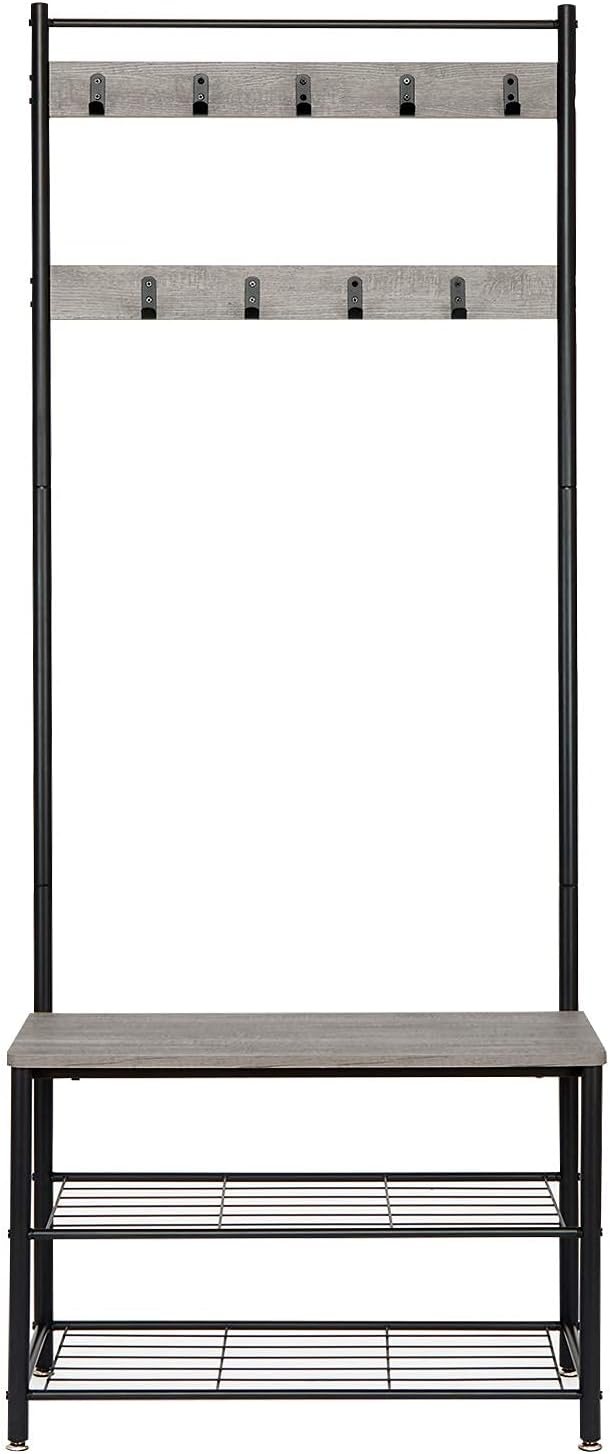 Coat Rack Stand Shoe Clothes Storage Bench