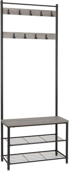 Coat Rack Stand Shoe Clothes Storage Bench