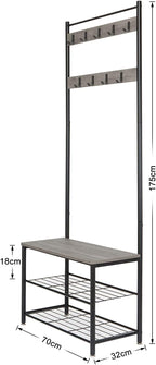 Coat Rack Stand Shoe Clothes Storage Bench
