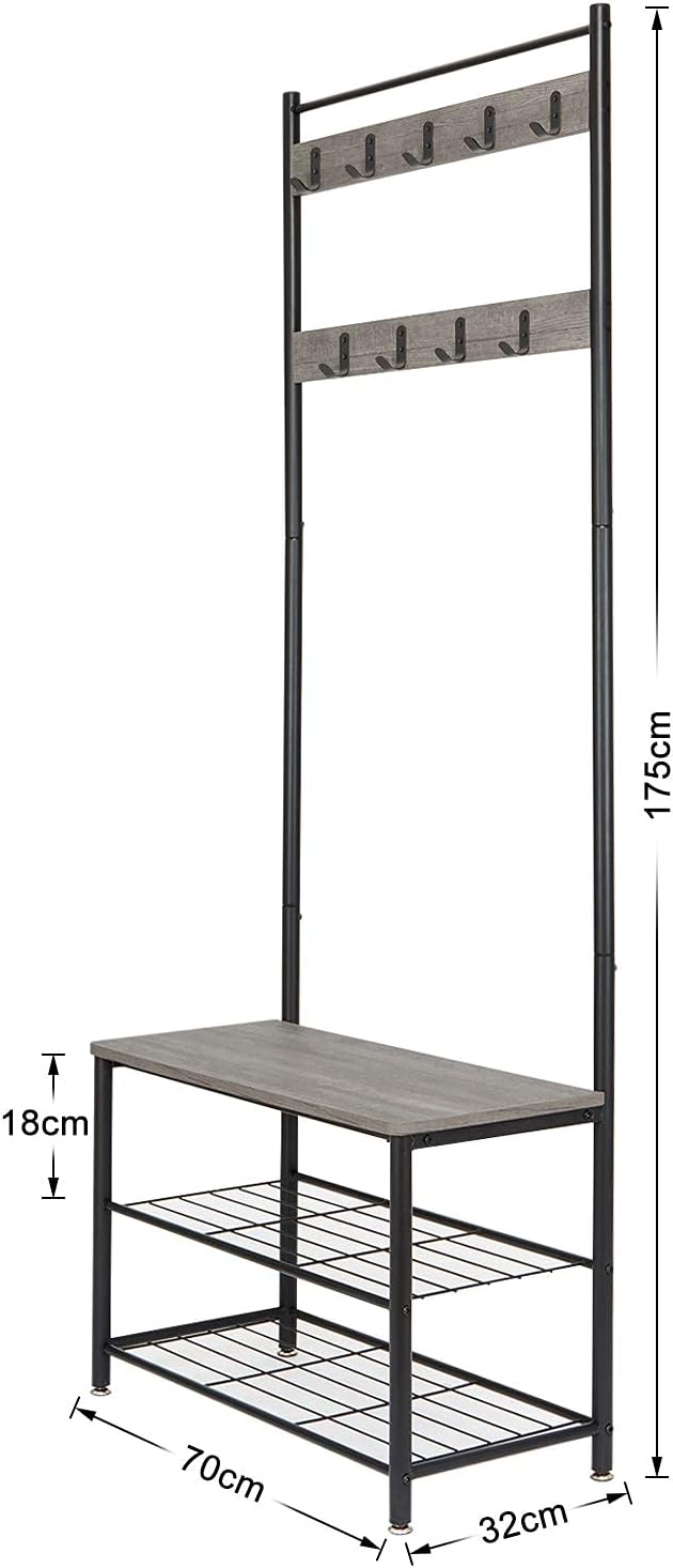 Coat Rack Stand Shoe Clothes Storage Bench