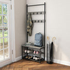 Coat Rack Stand Shoe Clothes Storage Bench