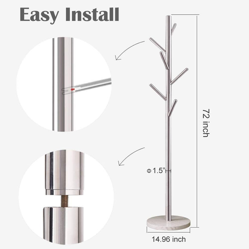 Coat Rack Stand Super Sturdy Metal Tree Clothes
