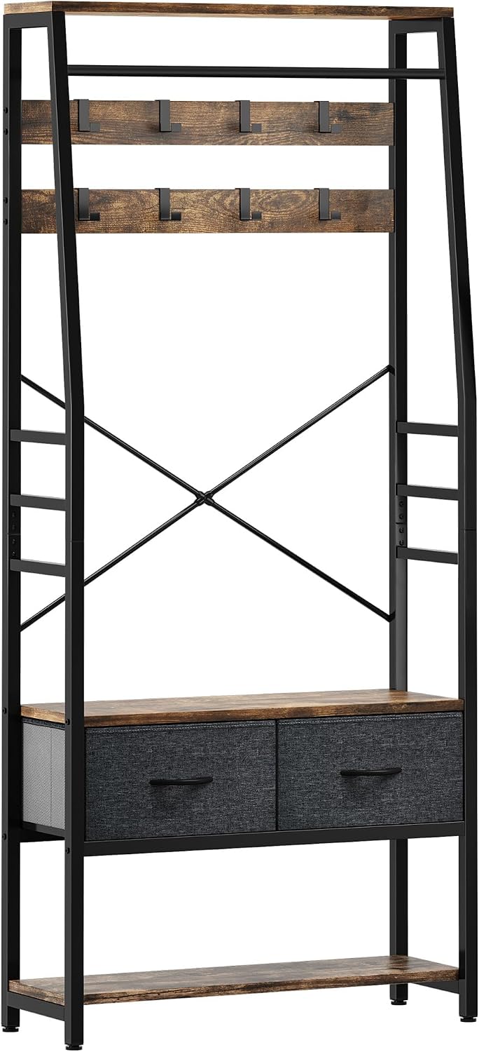 Coat Rack Stand with Shoe Storage Floorstanding Hall