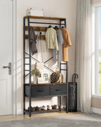 Coat Rack Stand with Shoe Storage Floorstanding Hall
