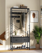 Coat Rack Stand with Shoe Storage Floorstanding Hall