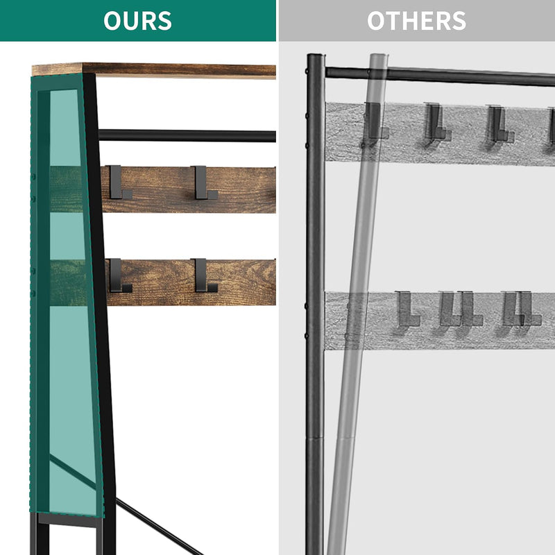 Coat Rack Stand with Shoe Storage Floorstanding Hall