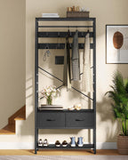 Coat Rack Stand with Shoe Storage Floorstanding Hall