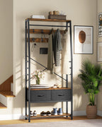 Coat Rack Stand with Shoe Storage Floorstanding Hall