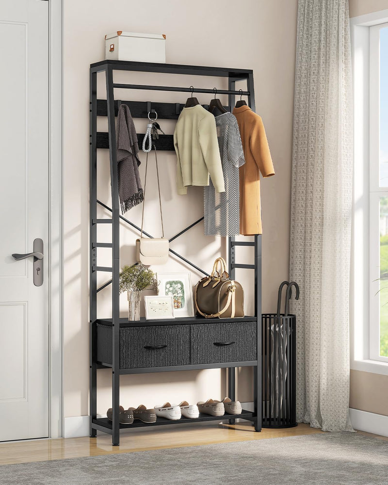 Coat Rack Stand with Shoe Storage Floorstanding Hall