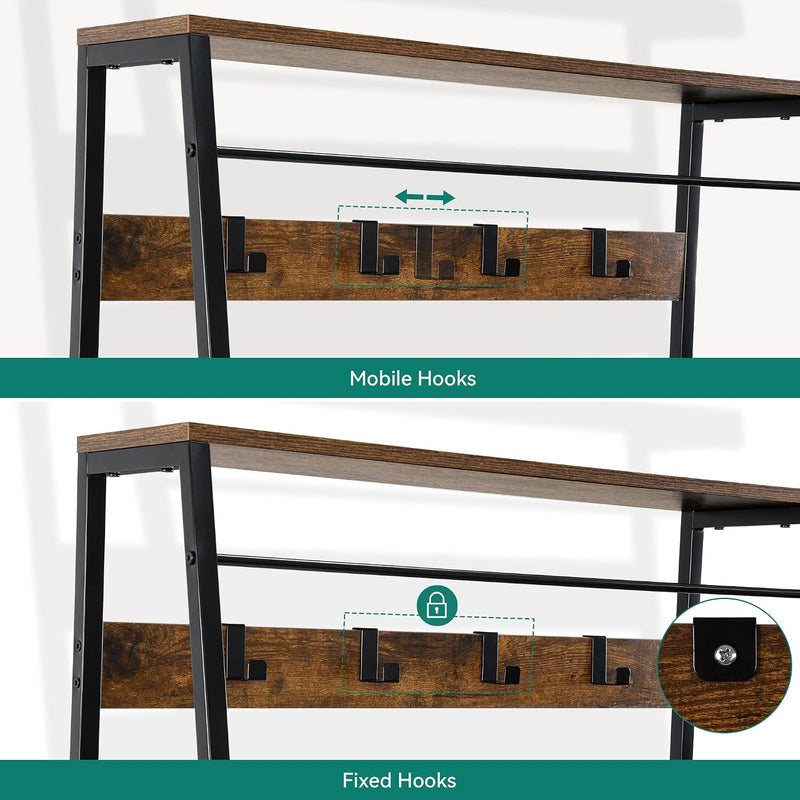 Coat Rack Stand with Shoe Storage Floorstanding Hall