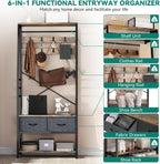 Coat Rack Stand with Shoe Storage Floorstanding Hall