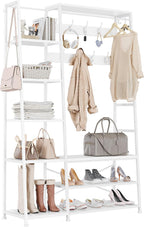 Coat Rack Stand with Shoe Storage Tall Hall