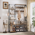 Coat Rack Stand with Shoe Storage Tall Hall