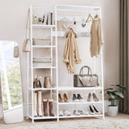 Coat Rack Stand with Shoe Storage Tall Hall