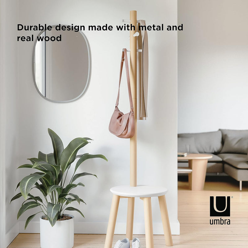 Coat Rack Stool Clothing Organiser Umbrella Holder
