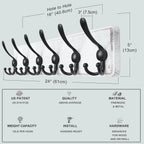 Coat Rack Wall Mount Patented Heavy-Duty (2 Pack)