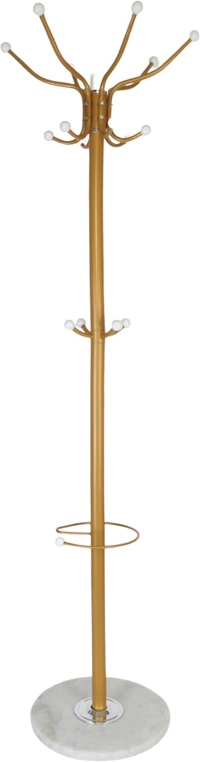 Coat Rack with Marble Base 16 Hooks Umbrella