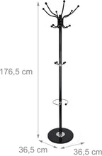 Coat Rack with Marble Base 16 Hooks Umbrella
